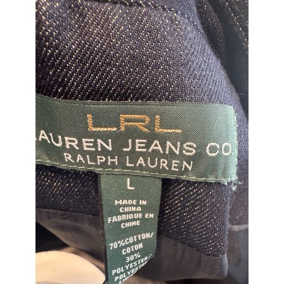 Polo Ralph Lauren Denim And Gold Jacket Women’s Large Blue Button Up Cotton - Picture 6 of 7